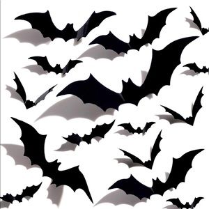 Halloween 3D Bats Decorations, 128 PCS 4 Mixed Sizes and pattern Wall Wi…